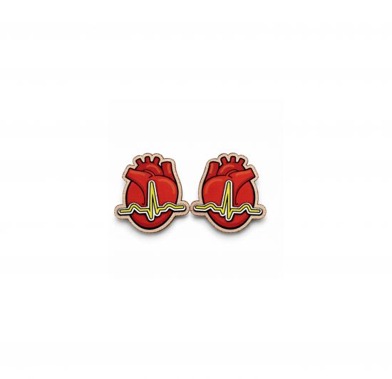 Drevené náušnice EKG Earrings Drevené náušnice EKG Earrings