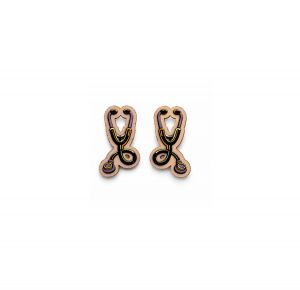 Drevené náušnice Stethoscope Earrings