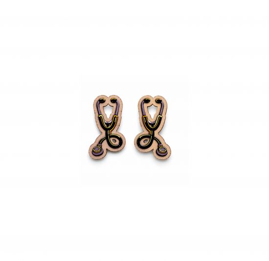 Drevené náušnice Stethoscope Earrings Drevené náušnice Stethoscope Earrings