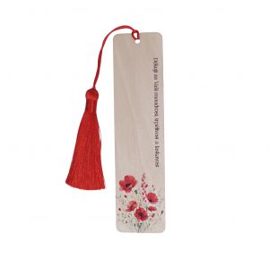 Drevená záložka do knihy s motívom makových kvetov pre učiteľov